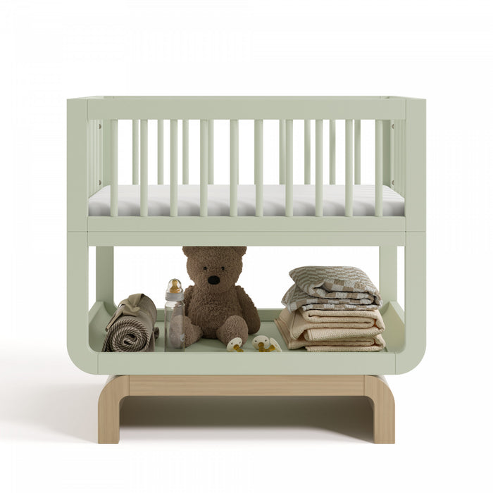 Storkcraft Santorini Berceau convertible 3-en-1 de luxe - Sauge avec bois clair