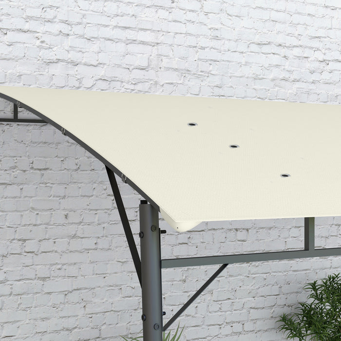 Outsunny Pergola Avec Auvent Uv30+, Pergola Gazebo En Acier, Blanc Creme