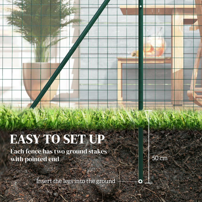 Outsunny Cloture de Jardin, Rouleau de Cloture Soudee, Acier Plastifie Vert