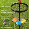 Soozier 24-Chain Portable Practice Basket for Disc Golf Target Stand, Easy Assembly & Lightweight Basket w/ Carry Bag, Black and Silver