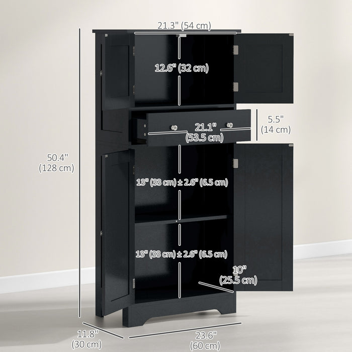 HOMCOM Armoire de rangement pour garde-manger de cuisine 50,5\" avec portes