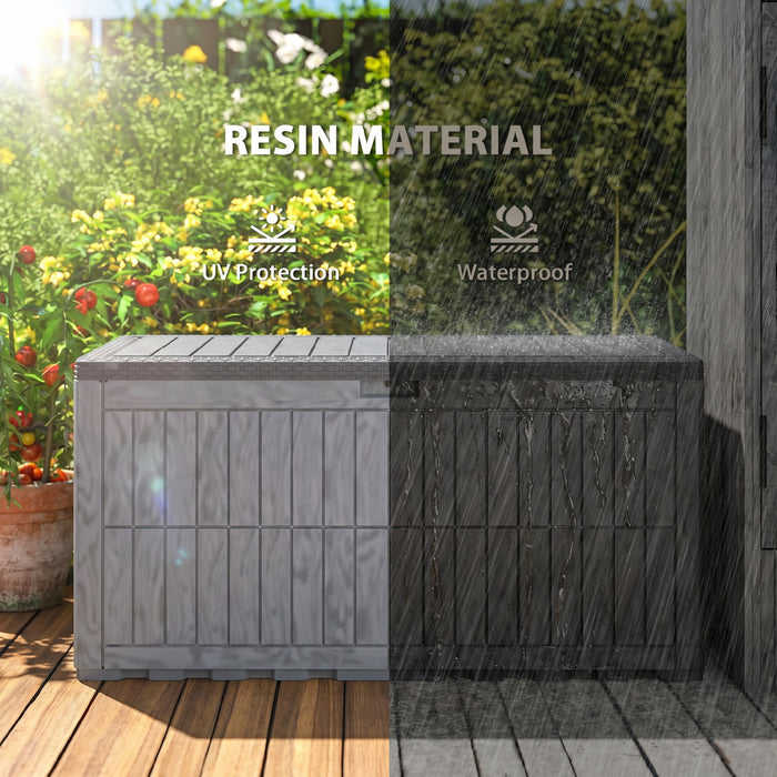 Outsunny Coffre de Rangement Resine 680 L, Impermeable et Verrouillable