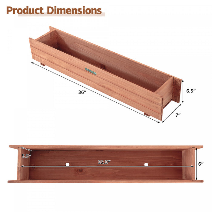 Bac A Fleurs Rectangulaire En Bois – 71cm