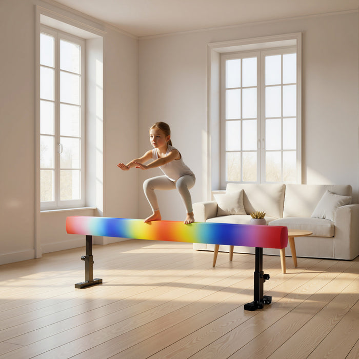 Soozier Poutre d'Equilibre Ajustable avec Roues pour Enfants 6+ Ans