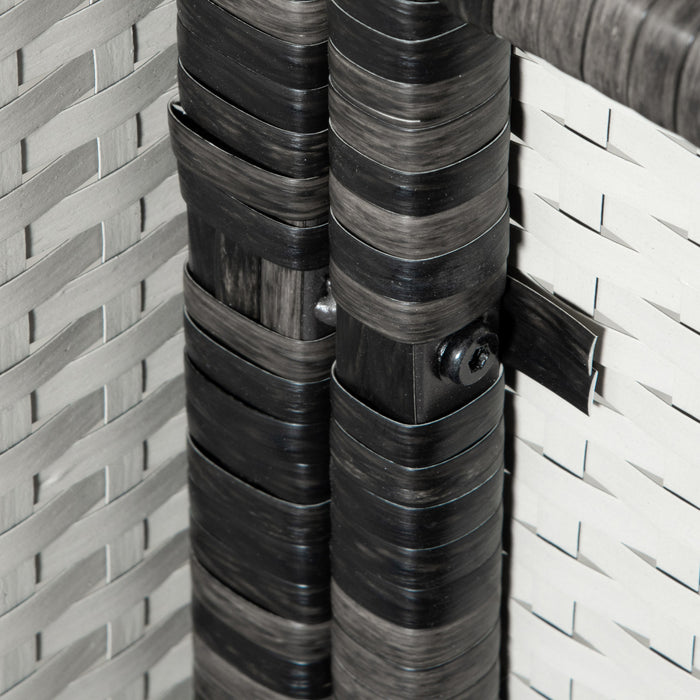Outsunny Organisateur De Rangement Exterieur En Rotin Pour Piscine, Gris