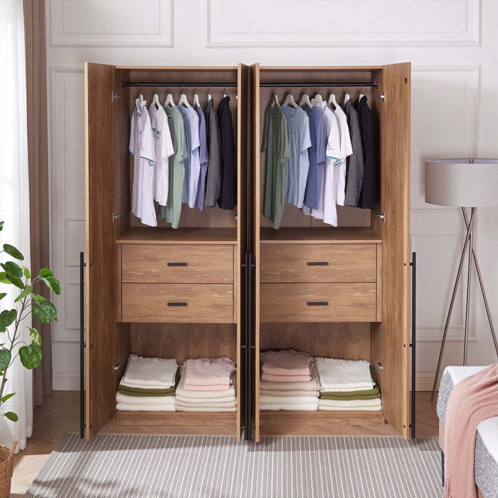 Armoire Lee Modern 32\" en brun dore - Lot de 2