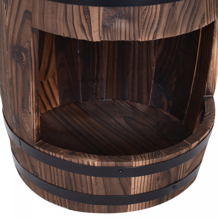 Outsunny Fontaine Exterieure Tonneau En Bois De 23 Po Avec Pompe 3600r/min