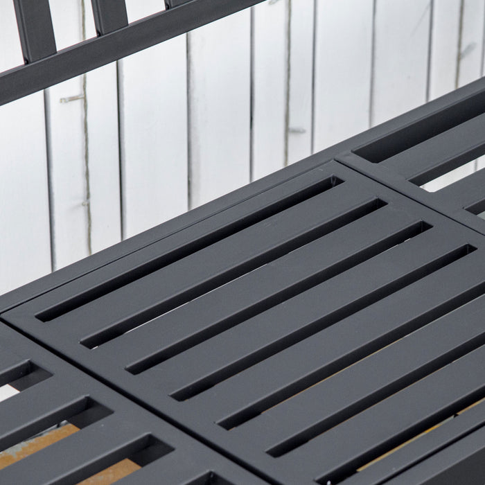 Outsunny Banc D'exterieur Avec Table Centrale, Causeuse De Patio, Noir