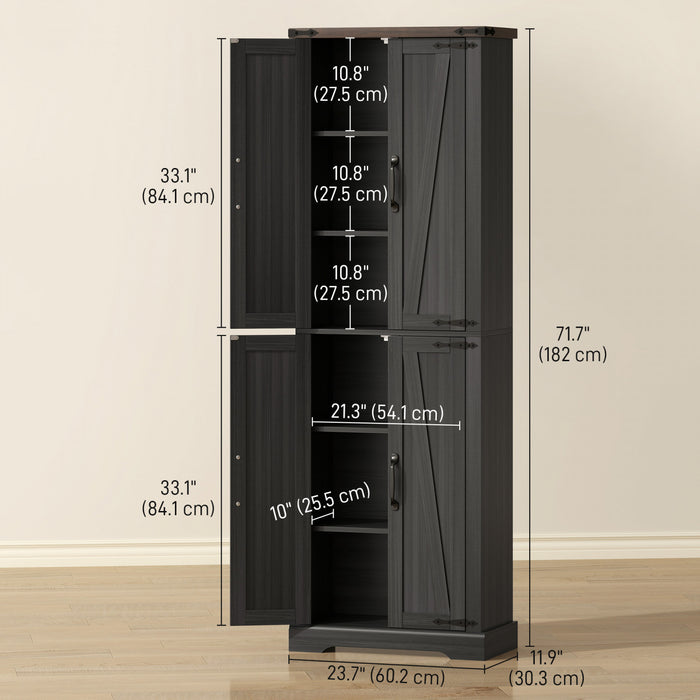HOMCOM Meuble de rangement 72\" pour garde-manger de cuisine, noir