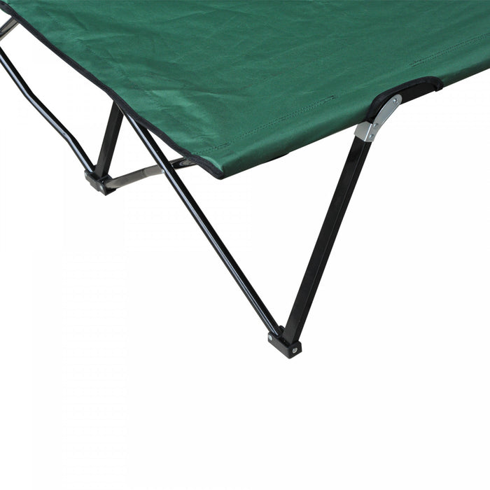 Outsunny Lit De Camping Pliant Pour Deux Personnes De 76 Po Avec Sac De Transport, Vert