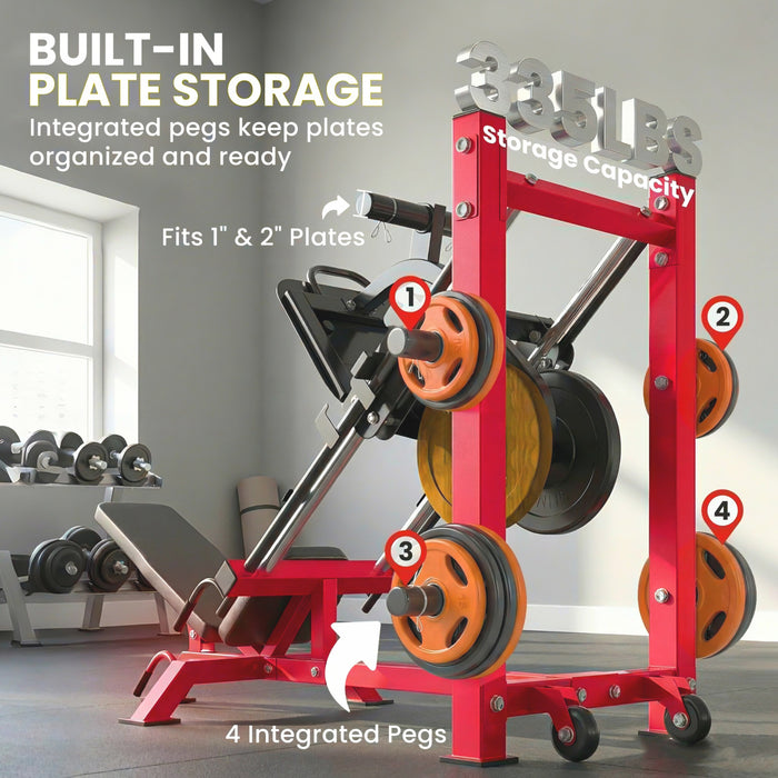 Presse a jambes reglable Soozier avec roues et bloc mollet pour salle de sport a domicile