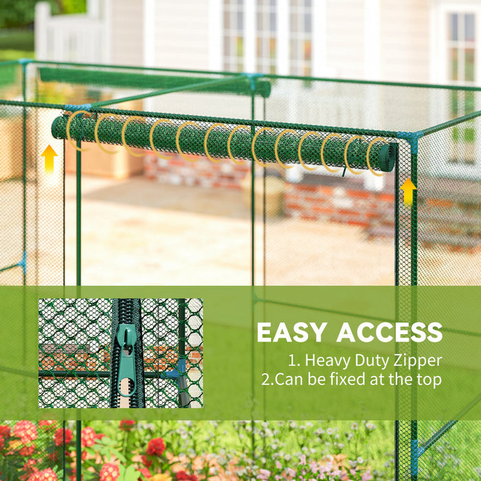 Outsunny Cage de culture 240 x 120 cm, tente de protection pour plantes avec portes zippees