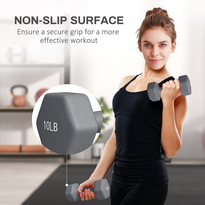 Soozier Lot de 2 halteres de 10lb, paire de poids pour entrainement de gym