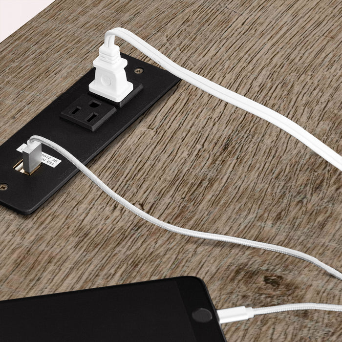 Axess Bureau de travail avec support à clavier avec Port USB Chêne vieilli, de Meubles South Shore