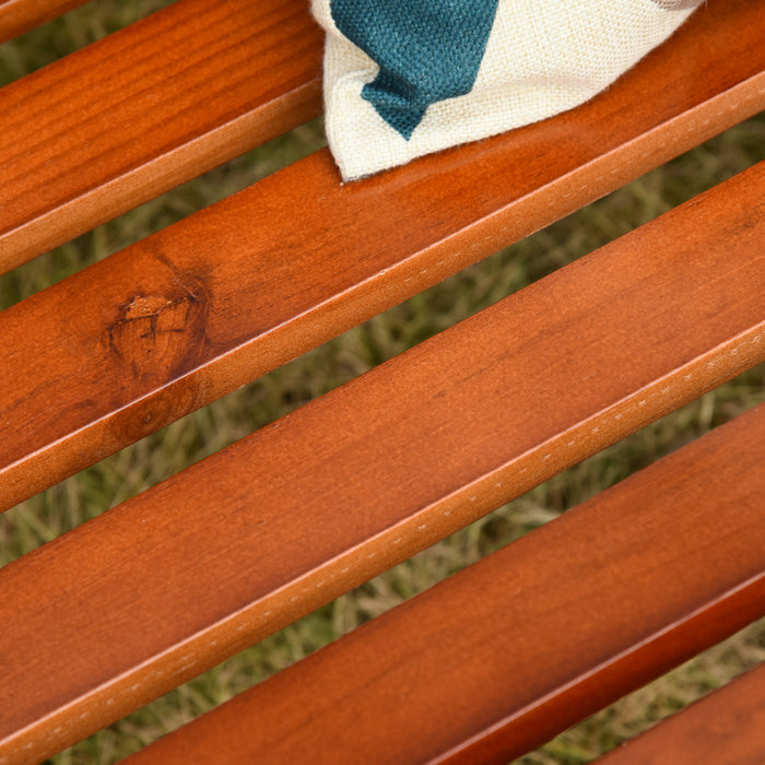 Outsunny Banc De Porche En Bois Avec Support, Causeuse, Naturel