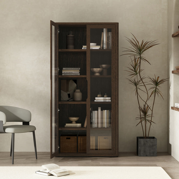 Armoire bibliotheque moderne Rivington 38\" en noyer