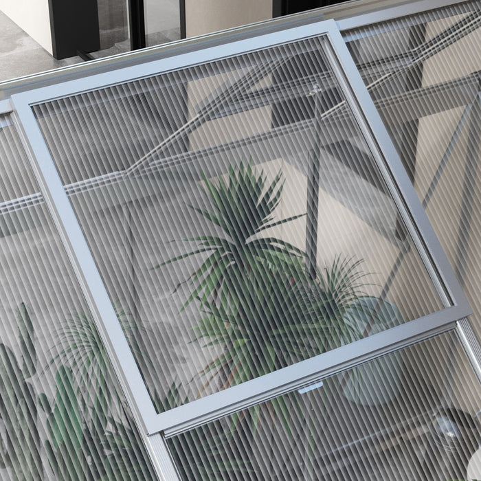 Outsunny Serre En Polycarbonate De 6' X 8', Argente