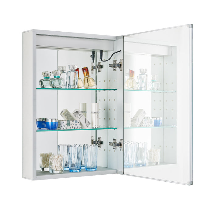 Armoire à pharmacie Stapik avec miroir et DEL - argentée