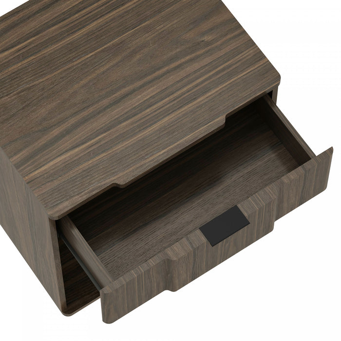 Table de nuit Clive style milieu du siecle moderne 56 cm en noyer (1 tiroir)