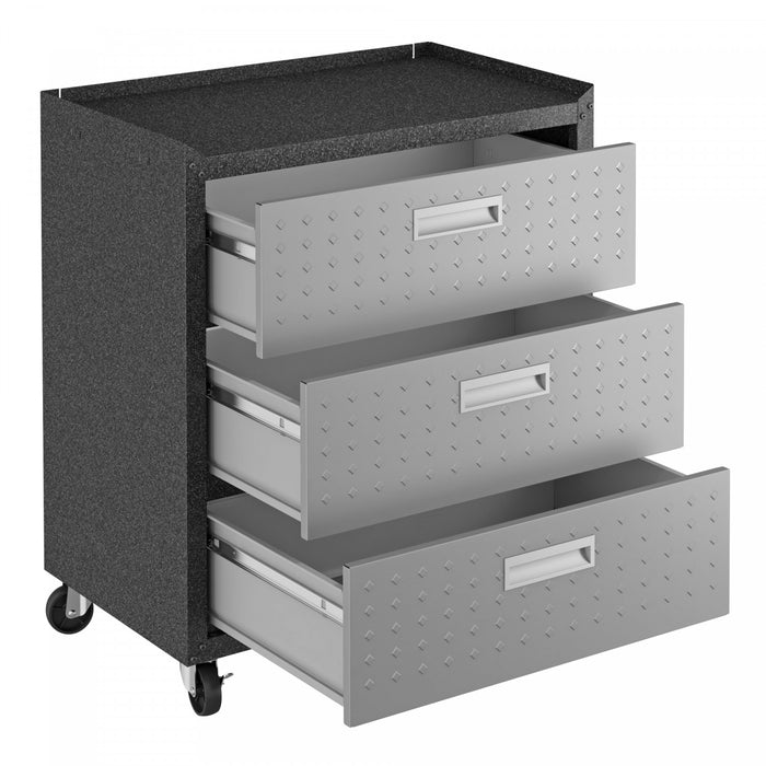 Ensemble de garage moderne Fortress 6 pieces en gris fonce