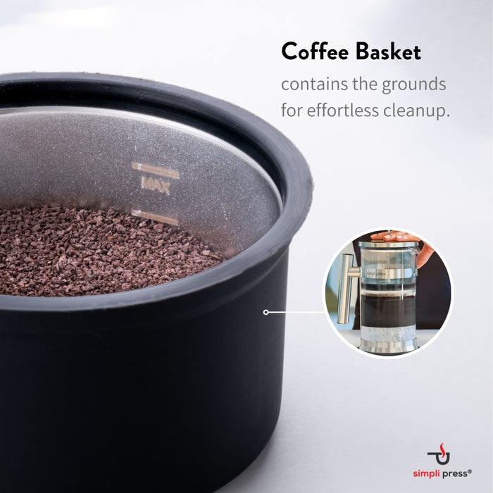 Cafetière à piston Simpli Press écologique et de qualité supérieure - SIM-340-BLA