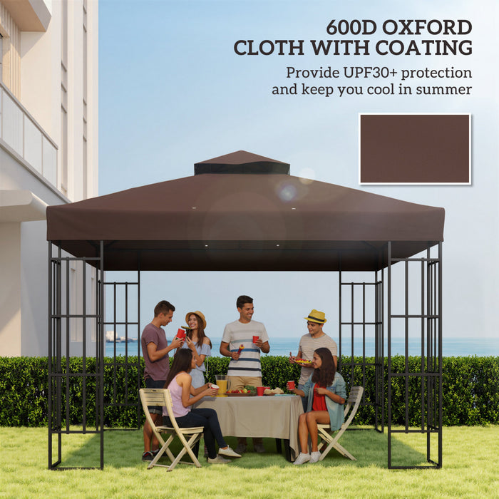 Outsunny Couverture de remplacement pour gazebo a deux etages, UPF30+, cafe