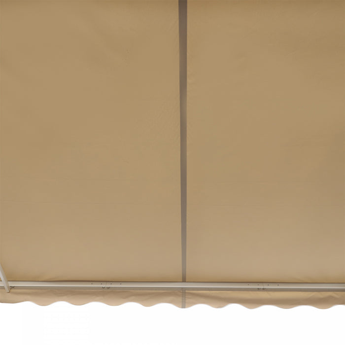 Outsunny 12' X 10' Auvent Retractable Manuel Abri Parasol Patio Exterieur Fenetre Terrasse Abri Exterieur Auvent Cadre En Aluminium Manivelle Blanc