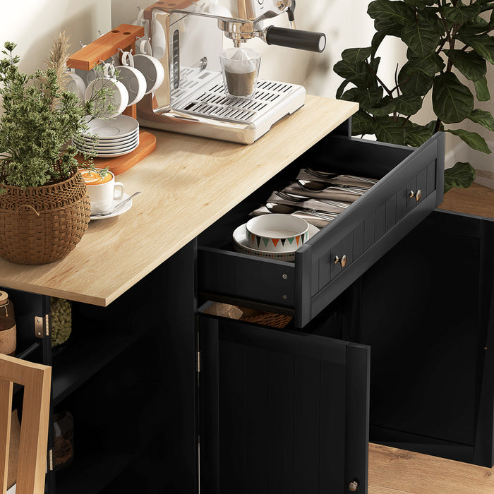 HOMCOM Buffet 41\" avec tiroir de rangement et etagere reglable, noir