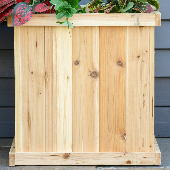 Outsunny Banc De Jardin Jardiniere Double 2 En 1 - Inserts D\u0092irrigation + Feutre Drainage Inclus - Bois Sapin Pre-huile