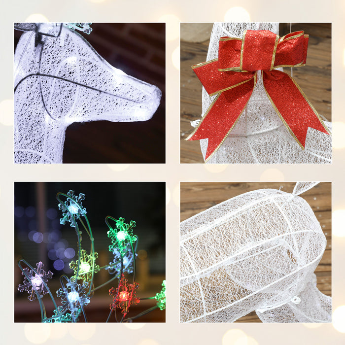 Outsunny Renne de Noel illumine 4,3 pieds, decoration de Noel illuminee