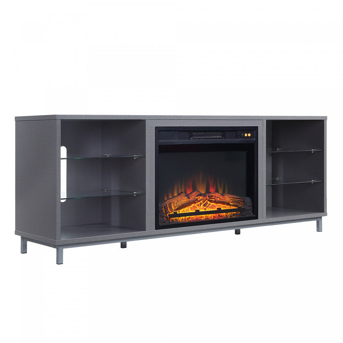 Foyer electrique moderne Brighton 2 pieces en noir et gris