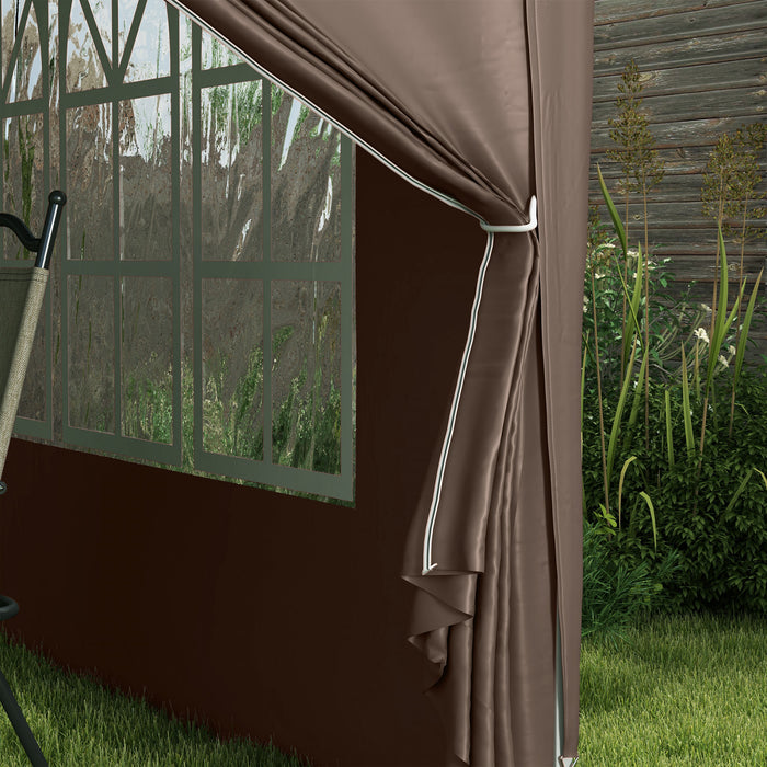 Outsunny 10'x10' Tente De Fete Exterieure Avec Sac De Transport, Cafe