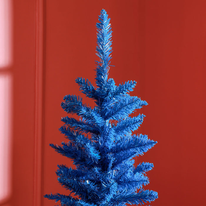 Homcom Sapin De Noel Artificiel Fin, Sapin De Noel Crayon, Bleu Profond