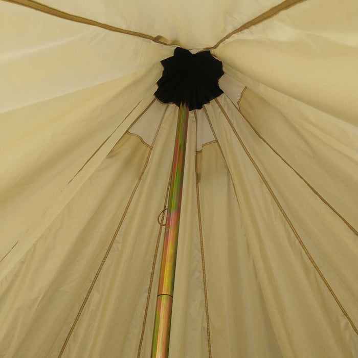 Outsunny 16,4 'grande Famille Tipi Tente Toile Cloche Tente Abri Camp Pour Camping Chasse Beige