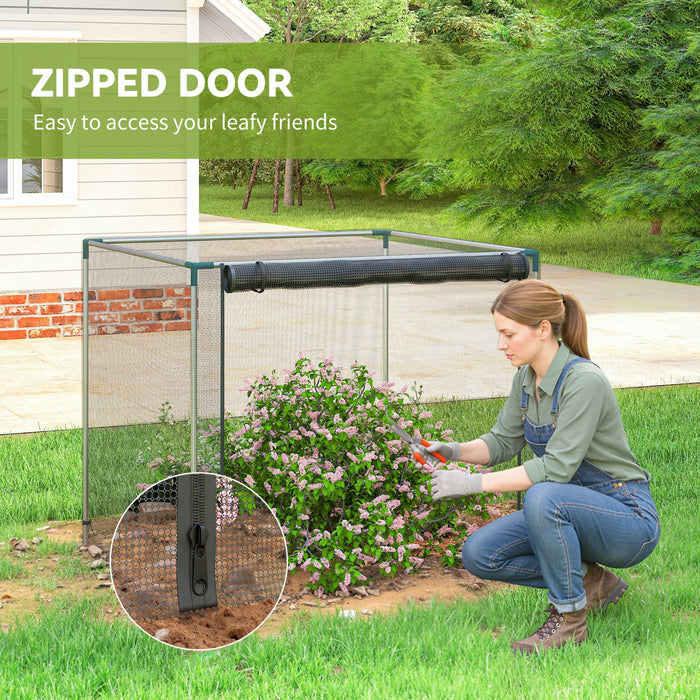 Outsunny Cage a Recoltes 120 x 120 cm, Tente de Protection des Plantes avec Porte, Noir