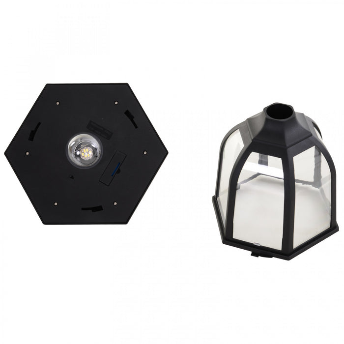 Luminaire Exterieur Solaire Lampadaire Lanterne Classique Led 60 Lm Max. Dim. 26l X 26l X 177h Cm Noir