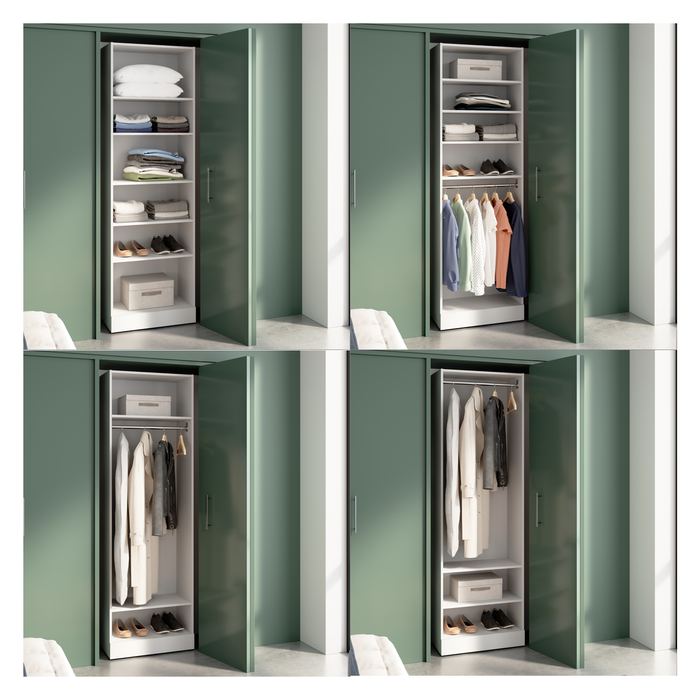 Système de garde-robe et pièce-penderie modulaire Florence de Bestar de 25 po avec tablettes - blanc