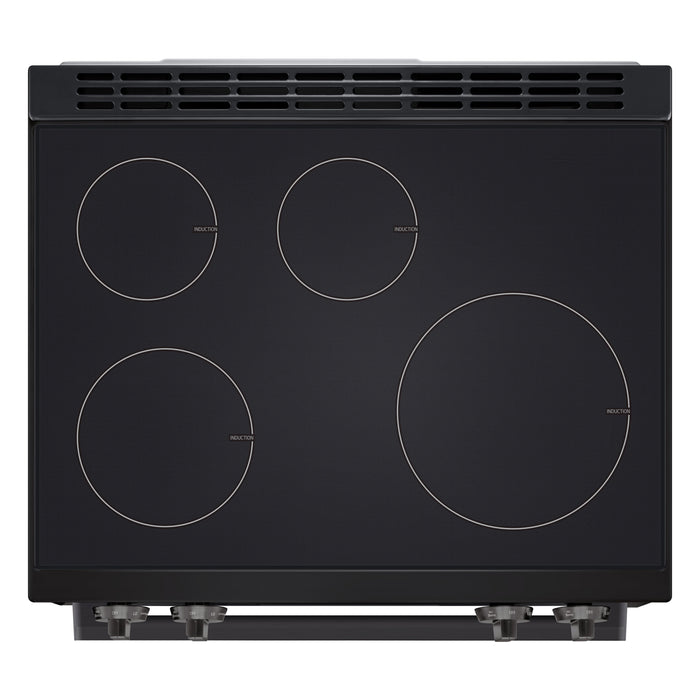 Cuisinière à induction encastrée intelligente LG de 6,3 pi3 et de 30 po avec friture à air - acier inoxydable noir - LSIL6334ZE