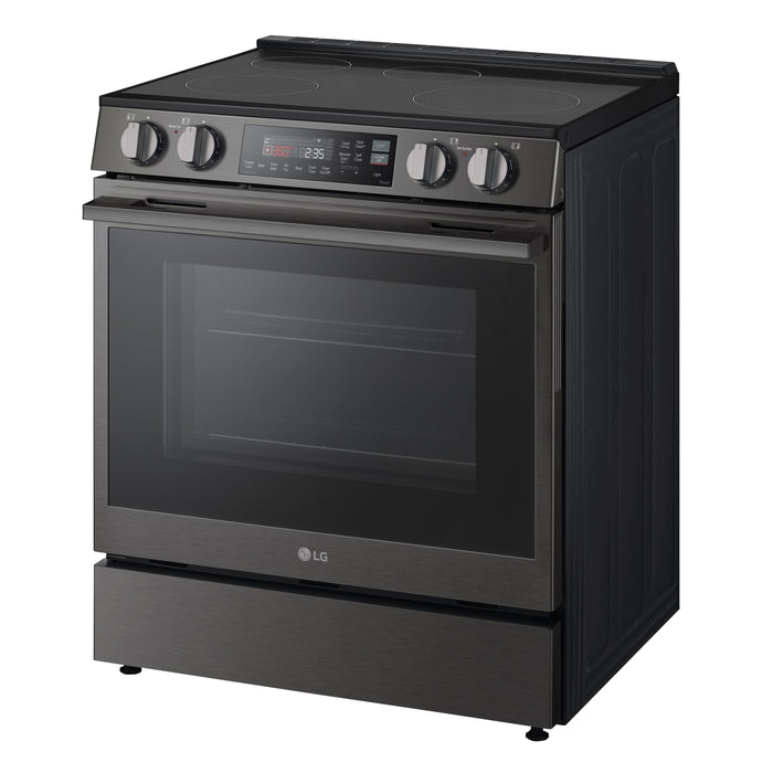 Cuisinière à induction encastrée intelligente LG de 6,3 pi3 et de 30 po avec friture à air - acier inoxydable noir - LSIL6334ZE