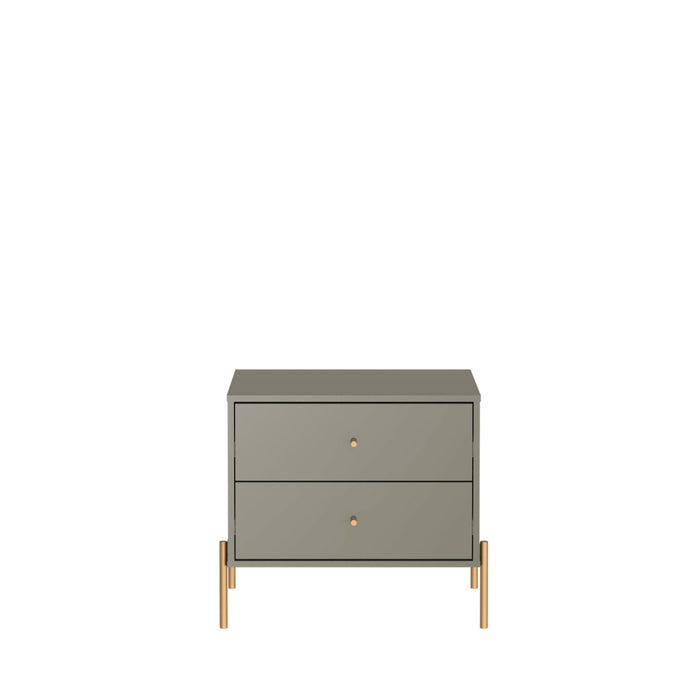 Table de nuit Jasper de Manhattan Comfort avec pattes en acier doré - gris lustré