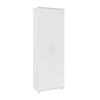 Armoire à chaussures innovatrice mobile Catalonia de Manhattan Comfort avec 10 tablettes - blanche