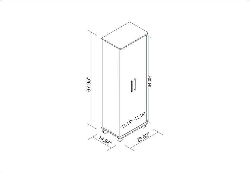 Armoire à chaussures innovatrice mobile Catalonia de Manhattan Comfort avec 10 tablettes - blanche