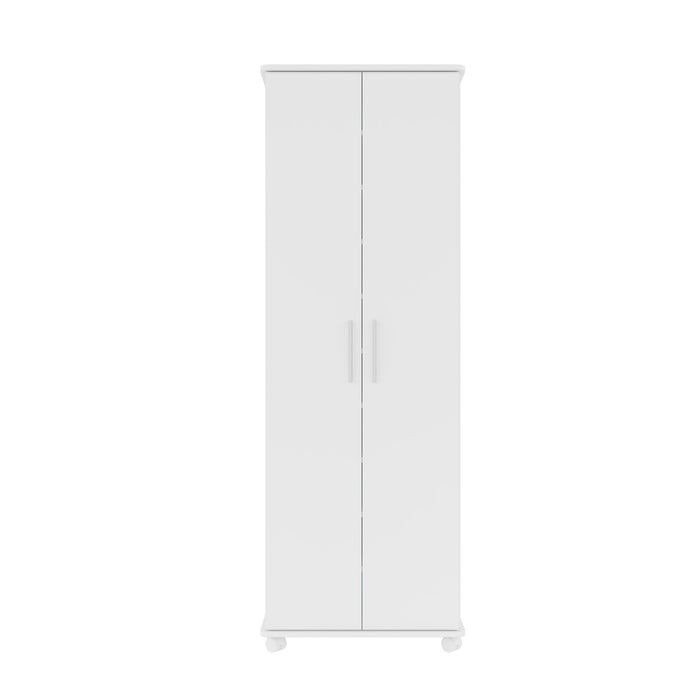 Armoire à chaussures innovatrice mobile Catalonia de Manhattan Comfort avec 10 tablettes - blanche