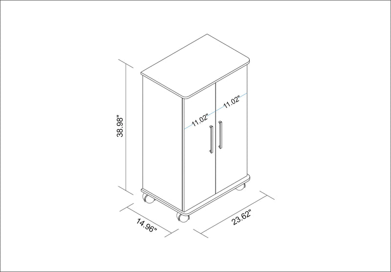 Armoire à chaussures innovatrice mobile Catalonia de Manhattan Comfort avec 6 tablettes - blanche