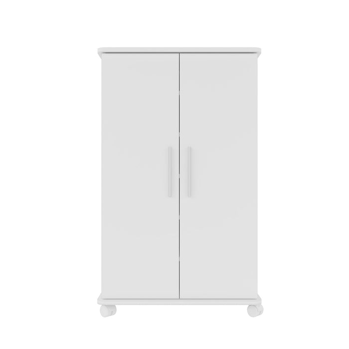 Armoire à chaussures innovatrice mobile Catalonia de Manhattan Comfort avec 6 tablettes - blanche