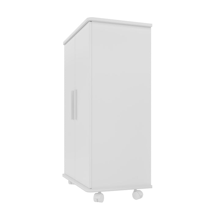 Armoire à chaussures innovatrice mobile Catalonia de Manhattan Comfort avec 6 tablettes - blanche
