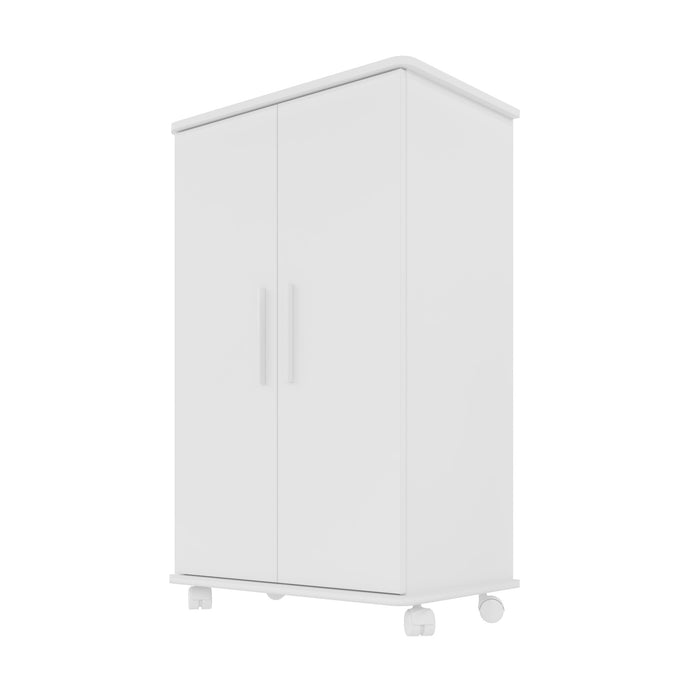 Armoire à chaussures innovatrice mobile Catalonia de Manhattan Comfort avec 6 tablettes - blanche