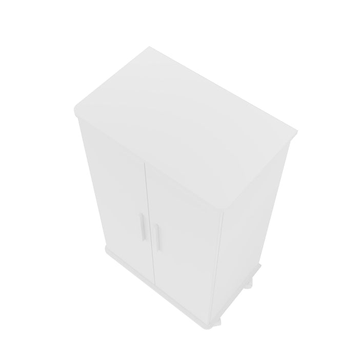 Armoire à chaussures innovatrice mobile Catalonia de Manhattan Comfort avec 6 tablettes - blanche