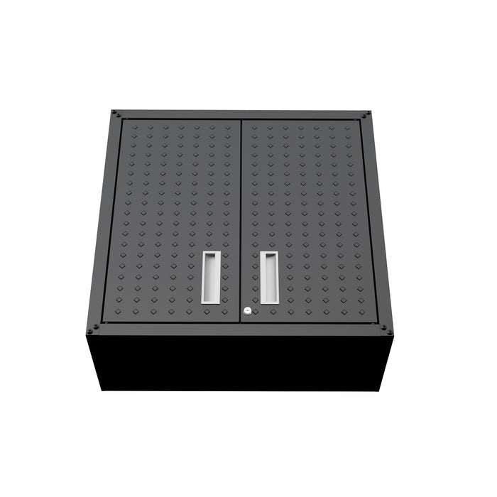 Armoire flottante Fortress de 30 po en métal texturé avec tablettes réglables pour le garage - gris anthracite