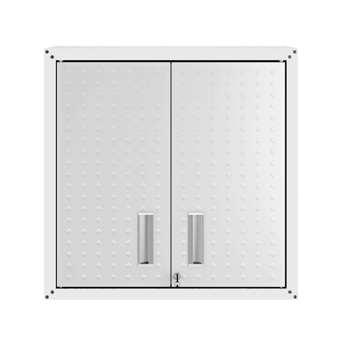 Armoire flottante Fortress de Manhattan Comfort de 30 po en métal texturé avec tablettes réglables pour le garage - blanche